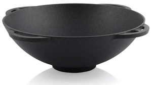 Kazan en fonte avec couvercle Kazan traditionnel en fonte avec base aplatie <span class=keywords><strong>Grill</strong></span> <span class=keywords><strong>Wok</strong></span> Noir Noir - Product Image 5