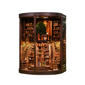 Casetta in Miniatura 3D Art Déco con Puzzle in Legno e Mobili, Progetto Artigianale per Decorazioni di Compleanno e Casa - Product Image 1