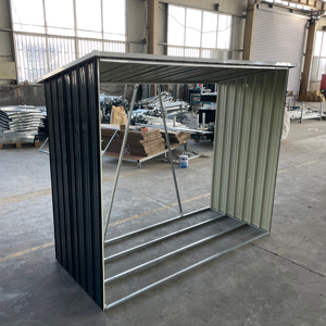 Negozio di tronchi di metallo da <span class=keywords><strong>giardino</strong></span> 5 x3ft portabagagli per legna da ardere capannone, grigio - Product Image 1