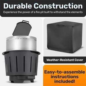 Modern Large Wood Burning <b>Smokeless</b> Fire Pit with Stainless Steel Construction Removable Ash Pan Portable Design for Outdoor Use - Product Image 6
