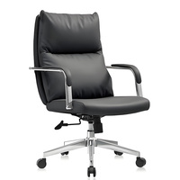Chaise de bureau ergonomique moderne pivotante en cuir PU de luxe pour dirigeant, personnel et visiteurs