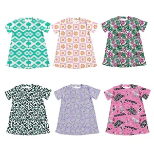 Musim Semi T Shirt Gaun untuk bayi perempuan bunga cetak bayi gaun 0-16 tahun gaya manis pakaian anak-anak