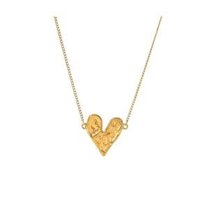 Collar con Colgante de Corazón Geométrico Color Durazno con Cadena de Acero Inoxidable, Regalo de Aniversario Moderno - Product Image 1