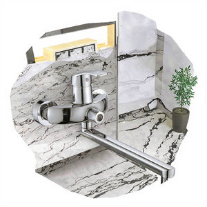 TAIZHOU <span class=keywords><strong>HUICI</strong></span> Classic Chrome Montado en la pared Grifo de ducha de zinc Mezclador Monomando Válvula de cerámica Núcleo Ducha eléctrica de lluvia cepillada - Product Image 3