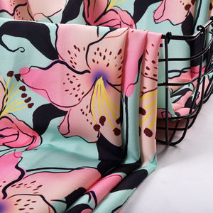 <span class=keywords><strong>Tissu</strong></span> Koshibo 100% polyester, très vendu, 120 GSM, extensible, imprimé numérique, rayé, floral, pour vêtements de filles, poids moyen - Product Image 6