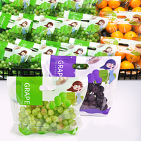 Custom Logo Gedrukt Transparant Food Grade Slider Ziplock Gelamineerd Fruit Druif Verpakking Zak