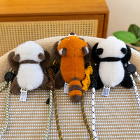 Sac à dos en peluche panda mignon en gros, anti-chute, Kawaii 3D, personnalisable pour filles, cadeau