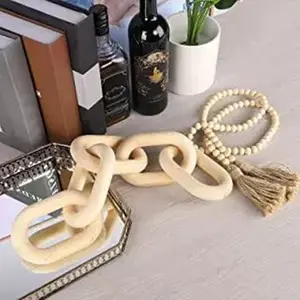 European and American retro five-section wooden decorative chain, store wedding decorations photography props