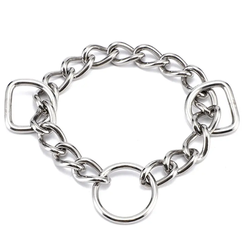 Metade Metal Cadeia Martingale Choke Dog Coleiras Acessórios 304 Aço Inoxidável Pet Hardware Cadeia Contração Triangular