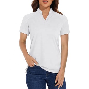 Polo da Golf da <span class=keywords><strong>donna</strong></span> all'ingrosso t-shirt Casual con scollo a v camicie <span class=keywords><strong>senza</strong></span> <span class=keywords><strong>colletto</strong></span> a maniche corte ad asciugatura rapida - Product Image 5