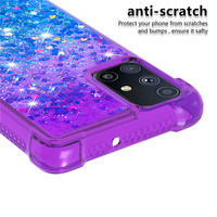 Fille dégradé couleur paillettes étui pour Samsung Galaxy M51 liquide Quicksand couverture arrière sac