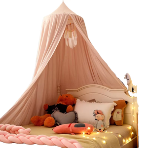 مظلة سرير للأطفال على شكل قبة، شبكة ناموسية منزلية من البوليستر مضادة للغبار والعث، مظلة سرير أطفال معلقة على السقف بتصميم عصري - Product Image 1