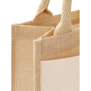 Borsa shopper in cotone e iuta midi, merchandising sostenibile - Product Image 2