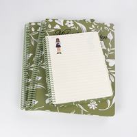 Carnets Spirales Artistiques Transparents - Couverture Florale Jardin de Minuit, Grand Format A5, Agenda ligné, 100 Feuilles, Cadeau Scolaire