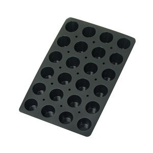 Stampo per muffin nero a 24 cavità antiaderente per cupcake e mini torte - Product Image 1