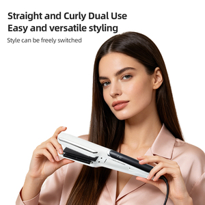 Piastra per Capelli Elettrica con Olio, Display LCD, Riscaldamento Rapido, Rivestimento <span class=keywords><strong>in</strong></span> Ceramica, Qualità Professionale, con Strisce <span class=keywords><strong>in</strong></span> Spugna - Product Image 3