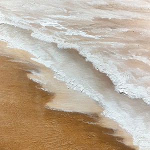 Peinture à l'huile peinte à la main, paysage marin moderne et minimaliste, soleil chaud, grande taille, art mural sans cadre pour salon - Product Image 2