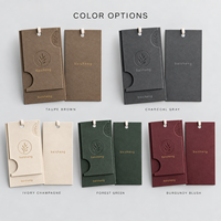 Étiquette de vêtement en papier multicouche personnalisée avec gaufrage à chaud et cordon pour l'image de marque des vêtements