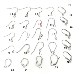 Mix Style Stainless Steel Dangle Earring French Wire Hooks Earring Hooks Findings for DIY Jewelry Making Earrings Findings