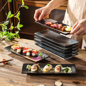 Plato <span class=keywords><strong>Rectangular</strong></span> de Sashimi, plato frío, disco de cerámica, plato largo especial para restaurante Vintage para cocina japonesa de Sushi, plato creativo - Product Image 1