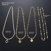 RINHOO Ensemble de colliers vintage en métal avec pendentif croix, style bohème, couleur or, perles, pour femmes, usage quotidien, vacances, rendez-vous galants