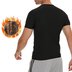 Maglietta da sauna argentata da uomo, a compressione, a maniche corte, per allenamento, yoga, corsa, modellante, S-5XL - Product Image 2
