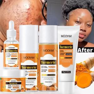 Özel etiket 7 adet cilt bakımı setleri kadınlar güzellik nemlendirici Anti-Aging akne zerdeçal yüz bakımı seti - Product Image 1