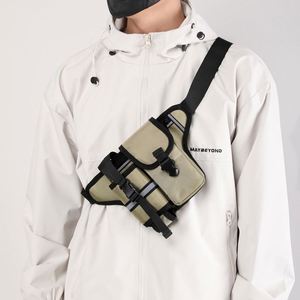 Sac bandoulière de voyage pour homme, sac à bandoulière en nylon imperméable, sac banane d'extérieur avec porte-gobelet et porte-bouteille - Product Image 3