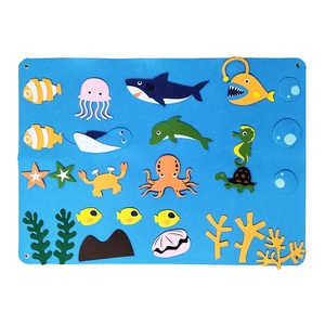 Pezzi di Storyboard di feltro oceanico insegnamento interattivo <span class=keywords><strong>storie</strong></span> di bordo di flanella per attività in età prescolare per bambini regali di giocattoli artigianali - Product Image 1