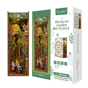 Tonecheer The Secret Garden Bookend Best DIY Wood الحرف اليدوية ديكور المنزل ديكور كتاب Nook