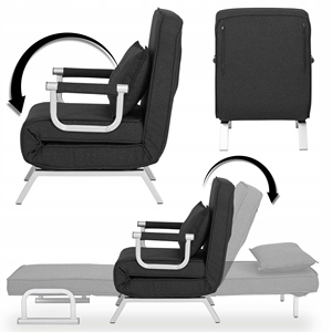 Factory Wholesale Metal Stand Convertible Adjustable Position Backrest Versatile Living Room Guest Loungers <strong>Bed</strong> <strong>Recliner</strong> - Product Image 5