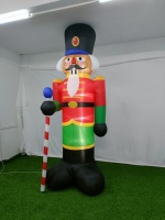Casse-noisette de Noël gonflable de 10 pieds avec bonbons, décoration de jardin de Noël, cracker noir gonflable pour les fêtes