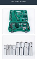 121-teiliger Steckschlüsselsatz aus Chrom-Vanadium-Stahl, metrisches Handwerkzeug-Set mit Hartschalenkoffer für Auto-Reparatur, Heim und Garage, OEM&ODM