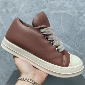 Top Grade Genuine <b>Leather</b> Rick <b>Sneakers</b> Stylish Thick Sole Luxury Owens Casual Shoes Outdoor Lace up Running Shoes - Product Image 5