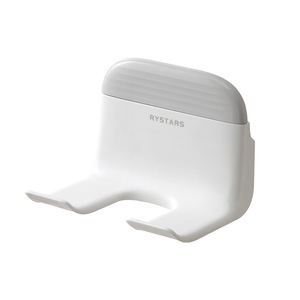 Rystars Hair Dryer Holder Wall Mounted Matte White With <b>Squeegee</b> Bathroom Shelf - Product Image 5