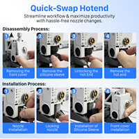 Nozel Hotend Printer 3D Nextshapes Black Silver 0.6mm Baja Keras untuk Kit Hotend Bambu Lab A1 Mini /A1/A2L