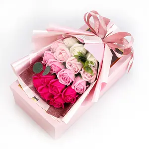 San Valentin 2024 Roses Artificial 18 Pcs Eternal Rose Soap Flower Bouquet Valentine' For Best YOU