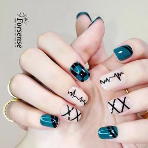 Logo personnalisé Faux <span class=keywords><strong>ongles</strong></span> abdominaux réutilisables à presser avec design court et carré Faux <span class=keywords><strong>ongles</strong></span> Pointes faciles à poser soi-même <span class=keywords><strong>Ongles</strong></span> artificiels vert foncé <span class=keywords><strong>Art</strong></span> - Product Image 2