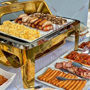Réchaud <span class=keywords><strong>de</strong></span> Buffet 9L en Acier Inoxydable, Doré Luxe, Équipement <span class=keywords><strong>de</strong></span> Traiteur - Product Image 4