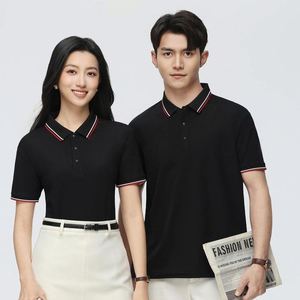 T-shirt pour homme avec logo brodé personnalisé, col contrasté, mélange coton et polyester, publicité d'entreprise, polo de travail - Product Image 3