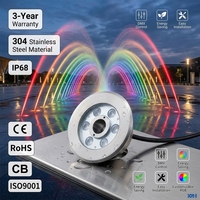 Éclairage pour Fontaine d'Eau, Encastré au Sol, en Acier Inoxydable, Étanche IP68, Rechargeable, Dimmable, LED RGB Blanc Chaud, Sous-Marin