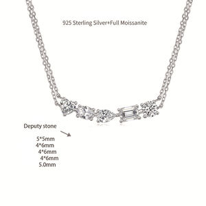 Collier pendentif en moissanite, bijoux minimalistes en argent pur, simples et de haute qualité, tendance - Product Image 6