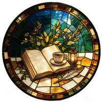 Attrape-soleil décoratif en verre peint, panneau mural suspendu, vitrail de Noël, décoration de fenêtre