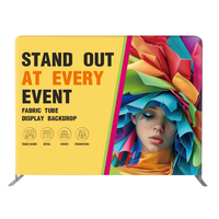 Nouveau produit phare 2024 : Mur d'affichage portable en tissu tendu ADMAX argenté, durable, imprimé sur mesure, 8x8 pieds, pour salons professionnels