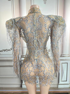 Novance – robe de soirée de luxe pour femmes, vêtements de styliste imprimés, Sexy, Mini, transparente, arabe, pierres de diamant brillantes, couronnes de concours - Product Image 4