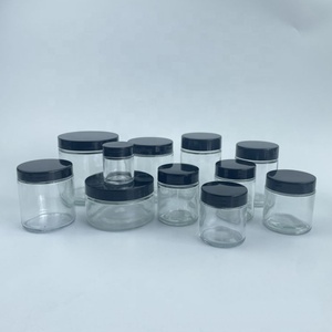 Pots de <span class=keywords><strong>miel</strong></span> en verre cosmétique à large bouche droite ronde 100ml 500ml avec couvercles pour bougies de stockage des aliments - Product Image 1