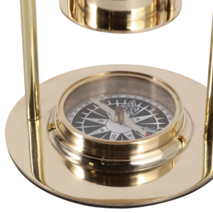 Clessidra in ottone con base a bussola per decorazioni casa e ufficio, timer da 30 minuti - Product Image 6