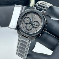 Montre chronographe à quartz haut de gamme pour homme avec boîtier polygonal et affichage de la date à halo inversé