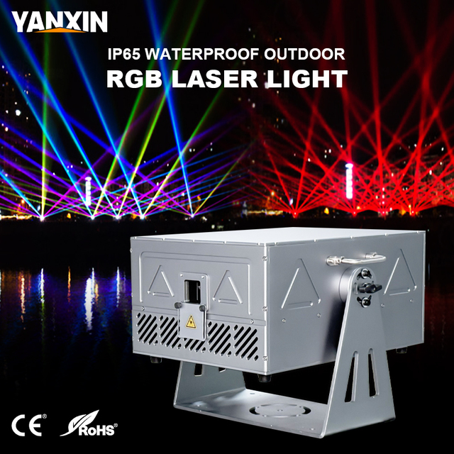 60W IP65 Waterproof Outdoor High-Power RGB Full Color 3D Animation Laser Projector for Tourism Landscape & Festival Lighting
