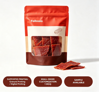 FDA CE-gecertificeerde staande zipzakken, hersluitbare plastic zakjes voor de verpakking van varkensvlees jerky snacks